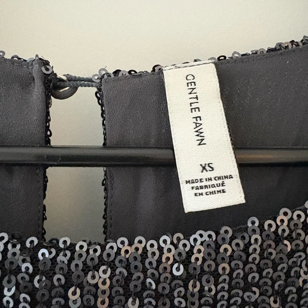 Gentle Fawn Shimmering Black Sequin Blouse - Picture 3 of 3